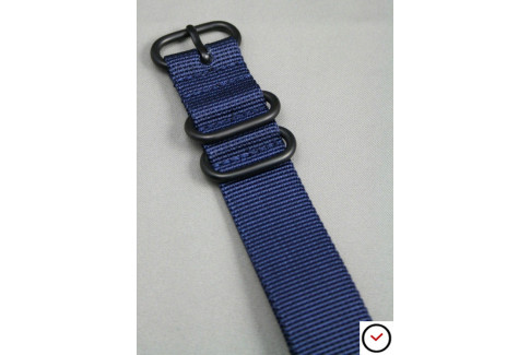 Night Blue NATO ZULU nylon strap, PVD buckle and loops (black)