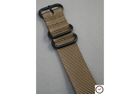 Bronze Brown NATO ZULU nylon strap, PVD buckle and loops (black)