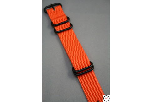 Orange NATO ZULU nylon strap, PVD buckle and loops (black)