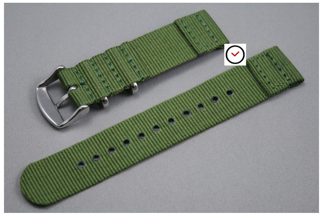 Bracelet montre NATO 2 pièces Vert Kaki (Militaire)