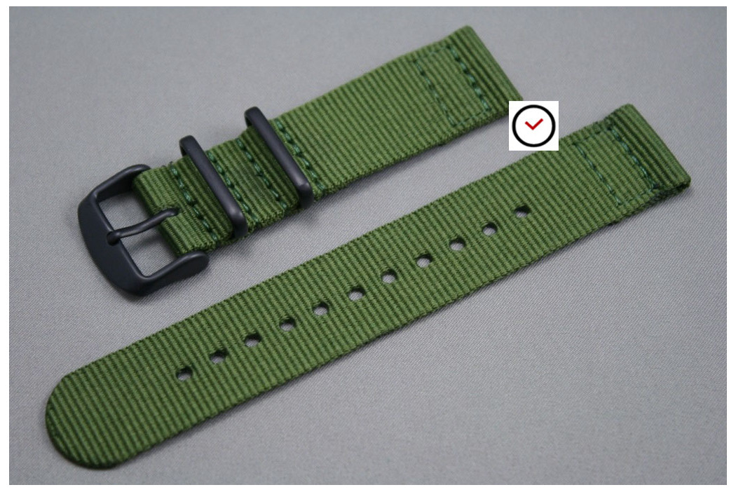 Brushed G10 NATO strap, Lime-Green (nylon - resistant fabric)