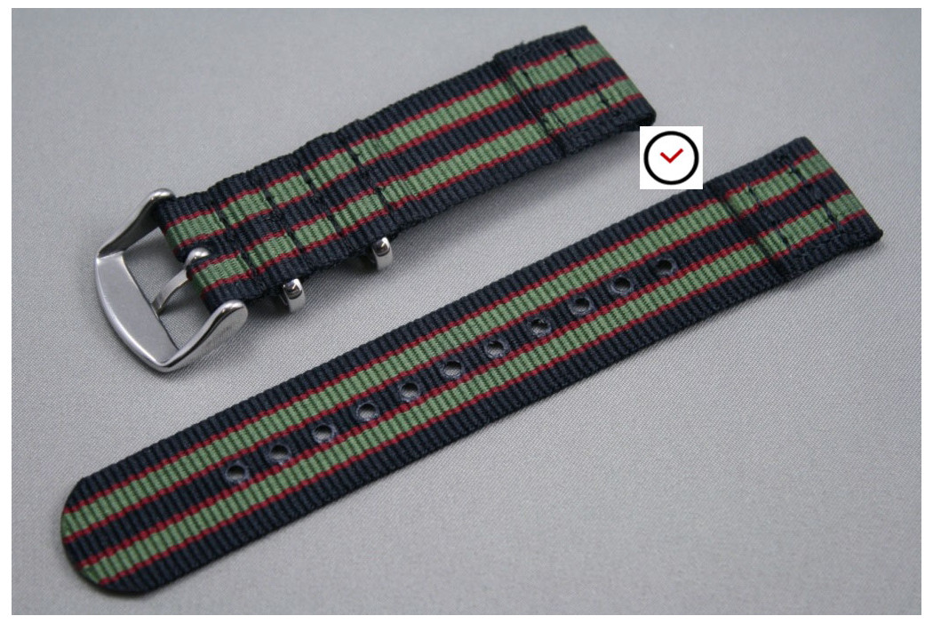 Original Bond 2 pieces NATO strap (Black, Green, Red)