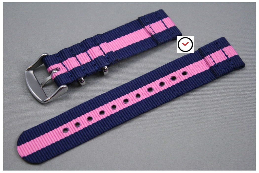 Navy Blue Pink 2 pieces NATO strap (nylon)