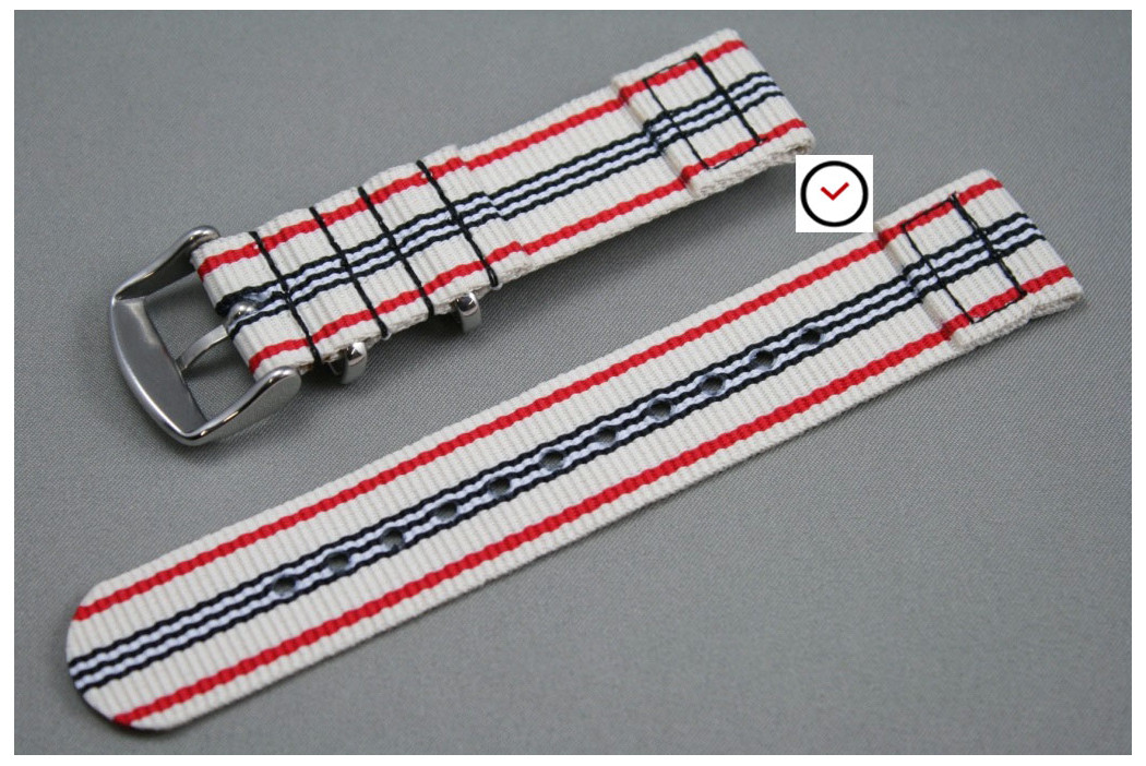 White Red Black 2 pieces NATO strap (nylon)