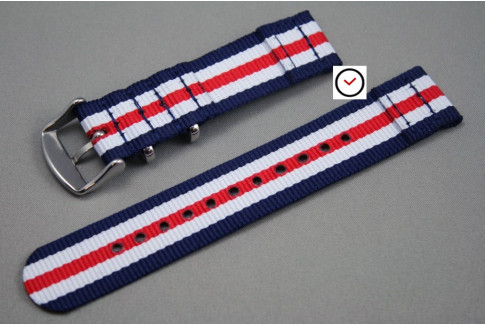 Double Blue White Red 2 pieces NATO strap (nylon)