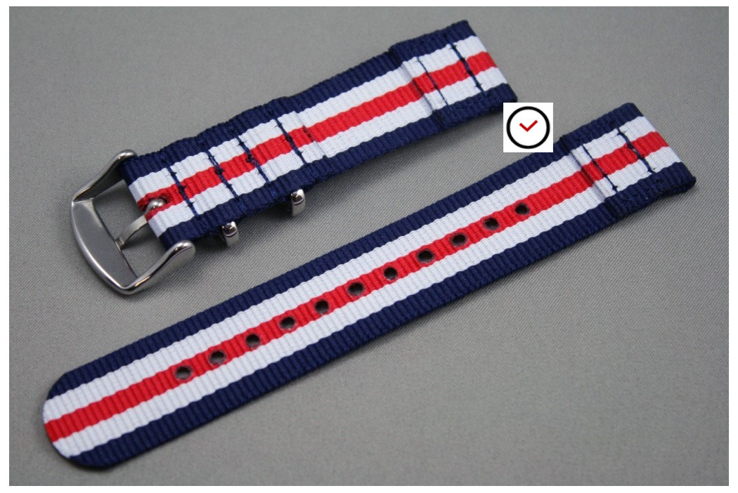 Double Blue White Red 2 pieces NATO strap (nylon)
