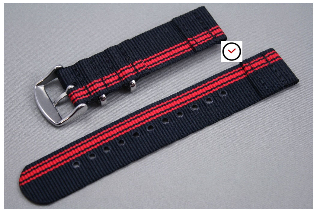 Black Red Ducati 2 pieces NATO strap (nylon)