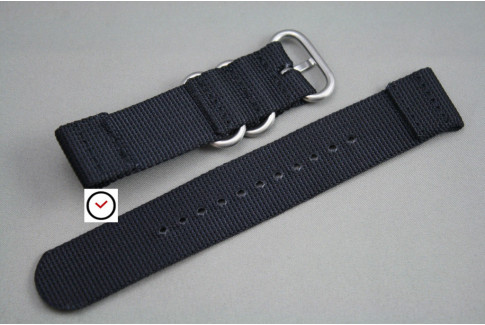 Black 2 pieces nylon strap (highly resistant fabric)