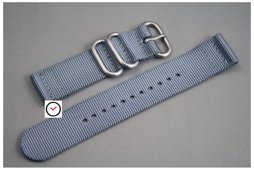 Grey 2 pieces nylon strap (highly resistant fabric)