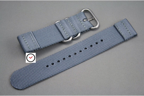 Grey 2 pieces nylon strap (highly resistant fabric)