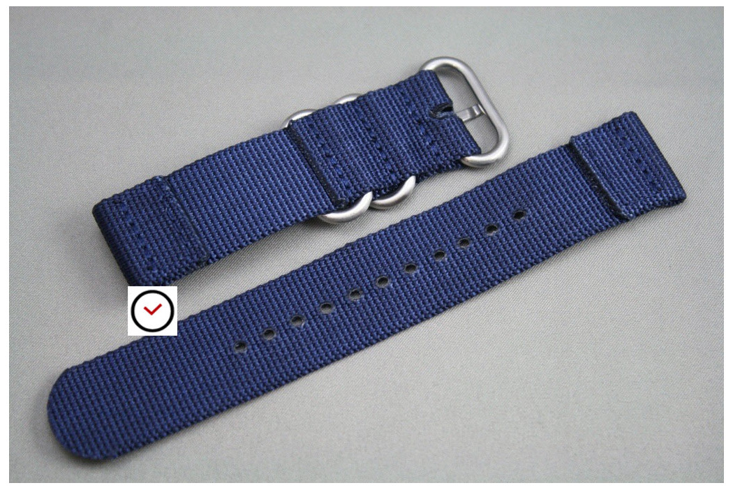 Night Blue 2 pieces nylon strap (highly resistant fabric)