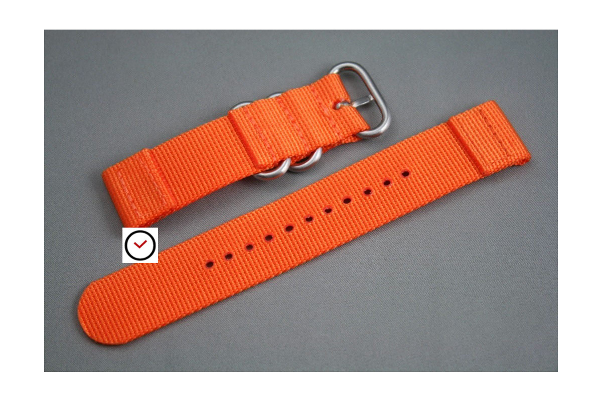 Orange 2 pieces nylon strap (highly resistant fabric)