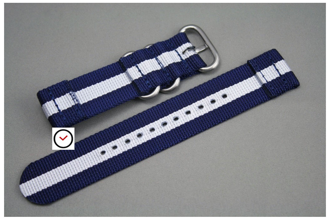 Navy Blue White 2 pieces nylon strap (highly resistant fabric)
