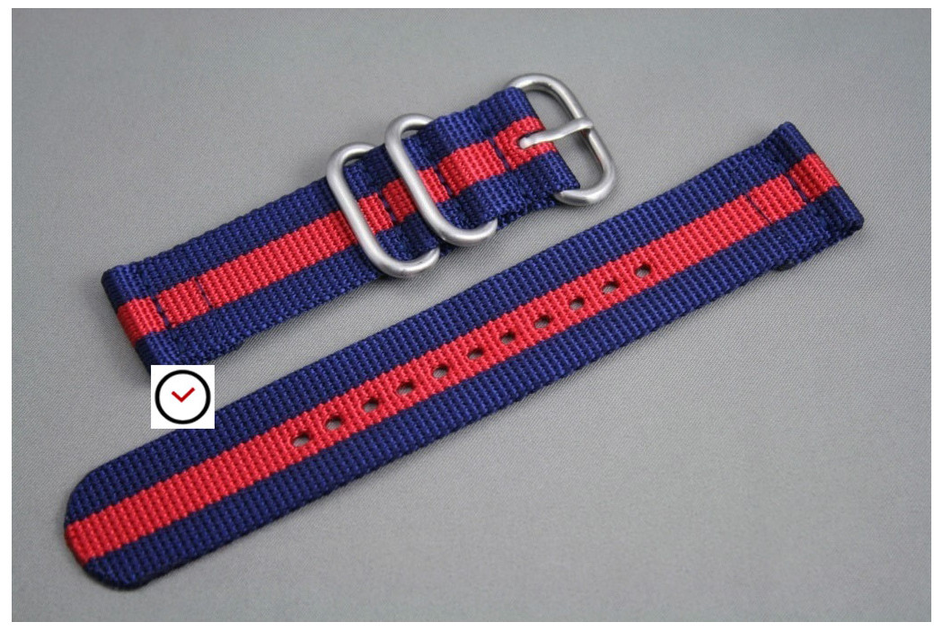 Navy Blue Red 2 pieces nylon strap (highly resistant fabric)