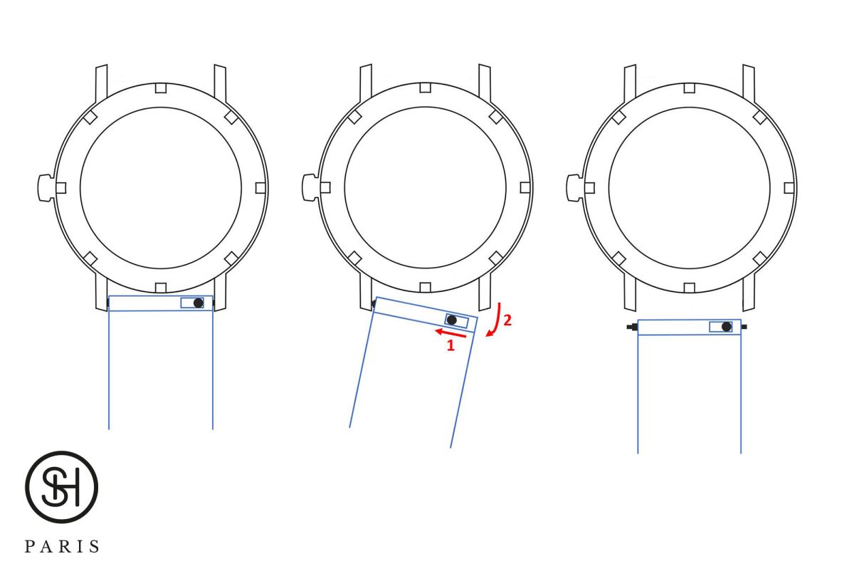 Bracelet montre caoutchouc FKM SELECT-HEURE Technique Bleu Marine, montage pompes rapides (interchangeable)