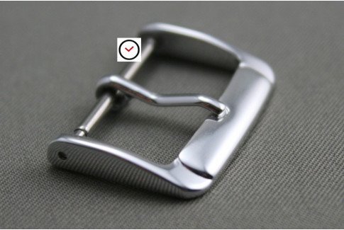 Trendy buckle for watch strap, steel color aluminium