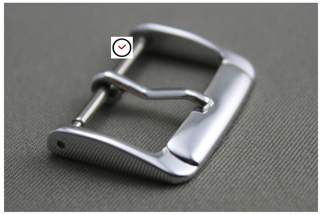 Trendy buckle for watch strap, steel color aluminium