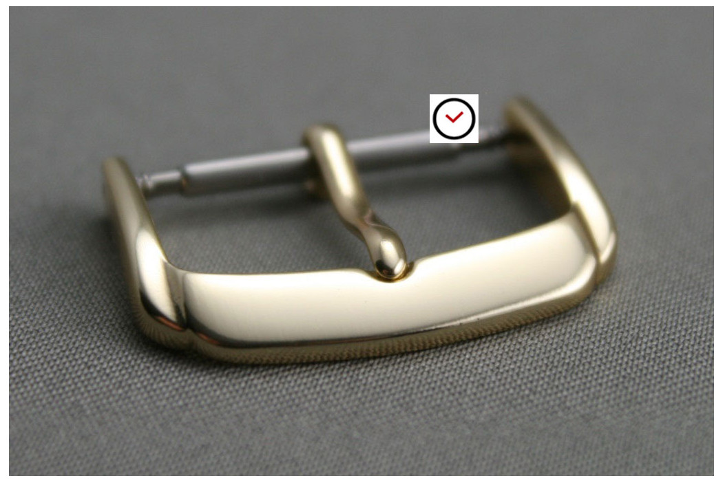 Trendy buckle for watch strap, gold color aluminium
