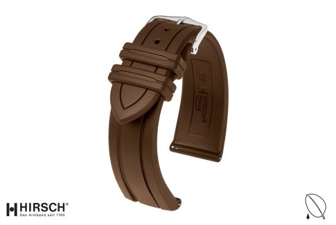 Brown Hevea HIRSCH natural rubber watch bracelet