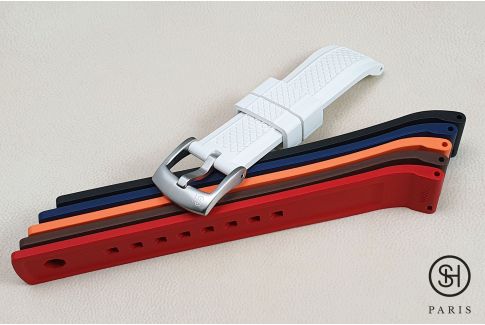 Bracelet montre caoutchouc FKM SELECT-HEURE Daytona Blanc, montage pompes rapides (interchangeable)