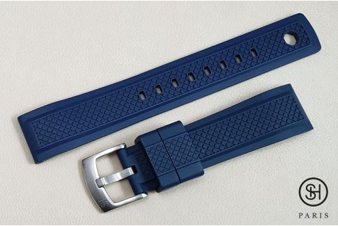 Navy Blue Daytona SELECT-HEURE FKM rubber watch strap, quick release spring bars (interchangeable)