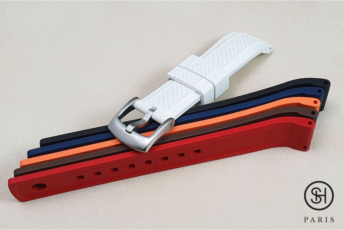 Bracelet montre caoutchouc FKM SELECT-HEURE Daytona Marron Chocolat, montage pompes rapides (interchangeable)
