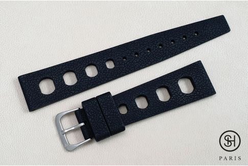 Bracelet montre caoutchouc FKM SELECT-HEURE Racing Noir (dit aussi "Tropic"), montage pompes rapides (interchangeable)