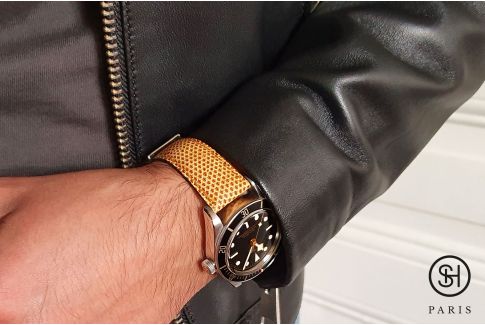 Mustard SELECT-HEURE genuine Lizard leather watch strap