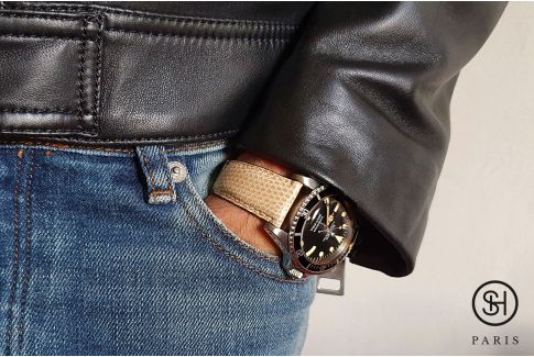 Bracelet montre cuir Lézard véritable SELECT-HEURE Vanille