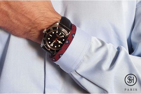 Bracelet montre cuir Lézard véritable SELECT-HEURE Noir