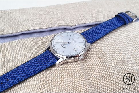 Royal Blue SELECT-HEURE genuine Lizard leather watch strap