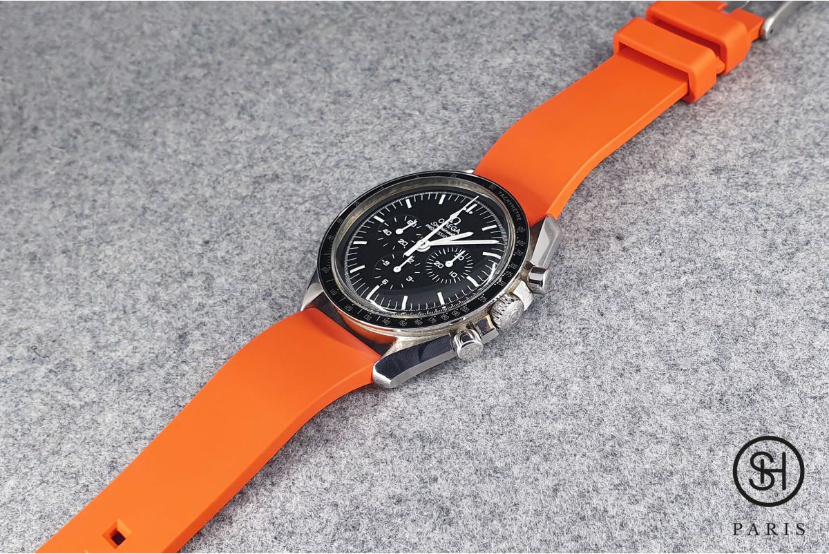 Orange Essential SELECT-HEURE FKM rubber watch strap, quick release spring bars (interchangeable)