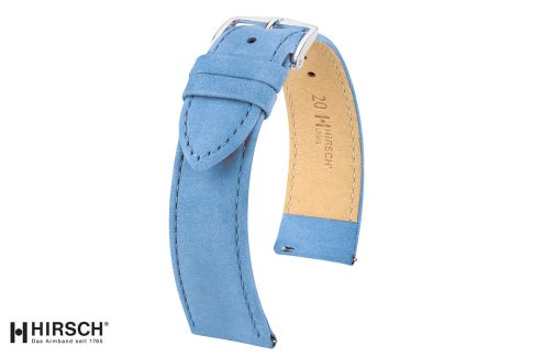 Light Blue Osiris HIRSCH watch bracelet for women, nubuck effect leather