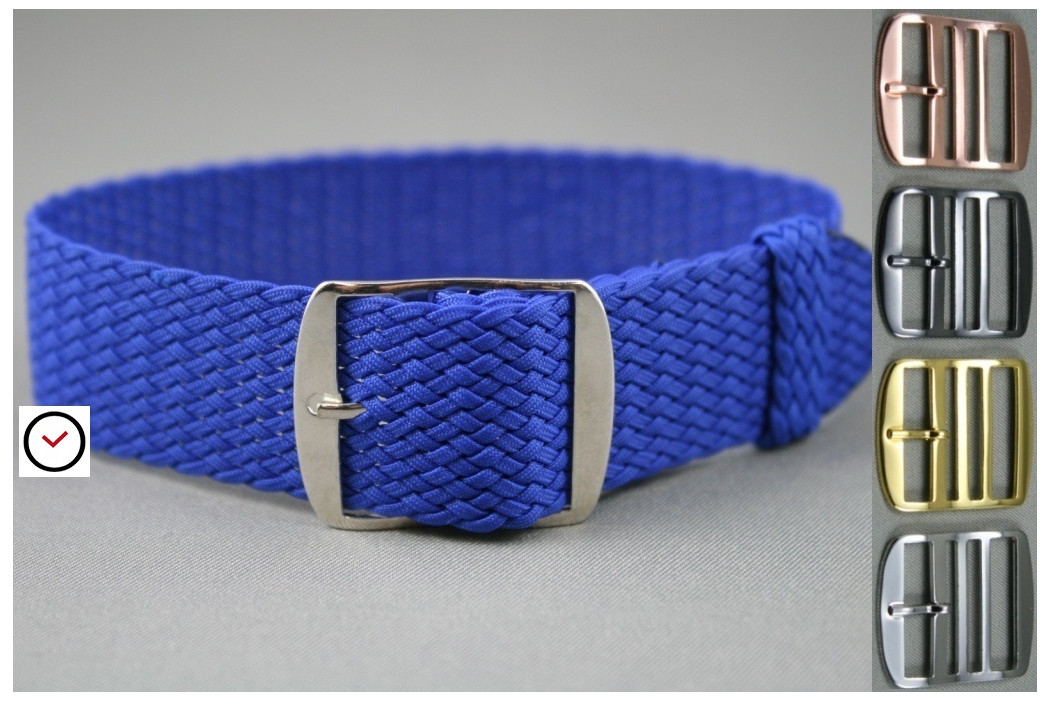 Electric Blue braided Perlon watch strap