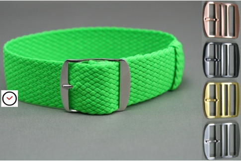 Fluo Green braided Perlon watch strap