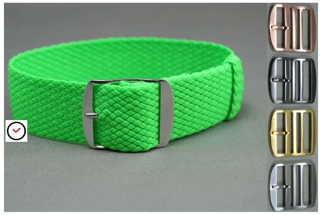 Bracelet montre Perlon tressé Vert Fluo