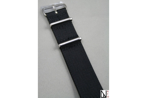 Black G10 NATO strap, polished buckle and loops