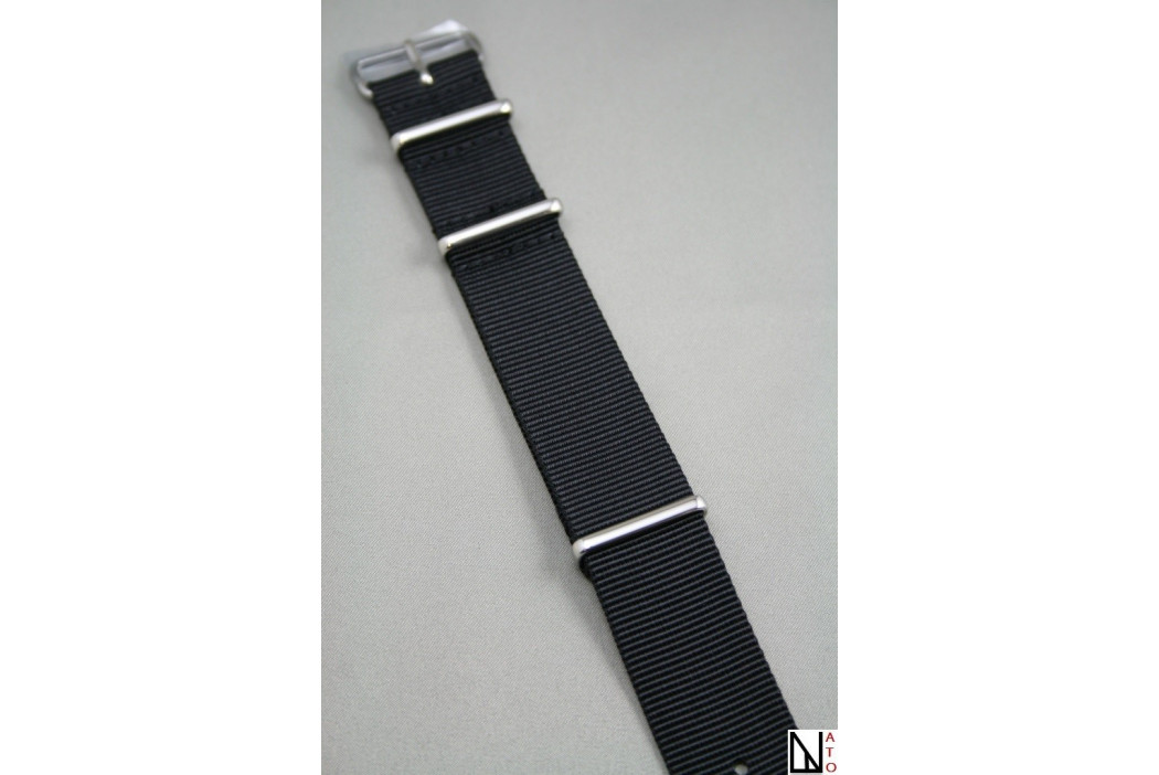 Black G10 NATO strap, polished buckle and loops