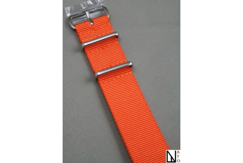 Orange G10 NATO strap, polished buckle and loops