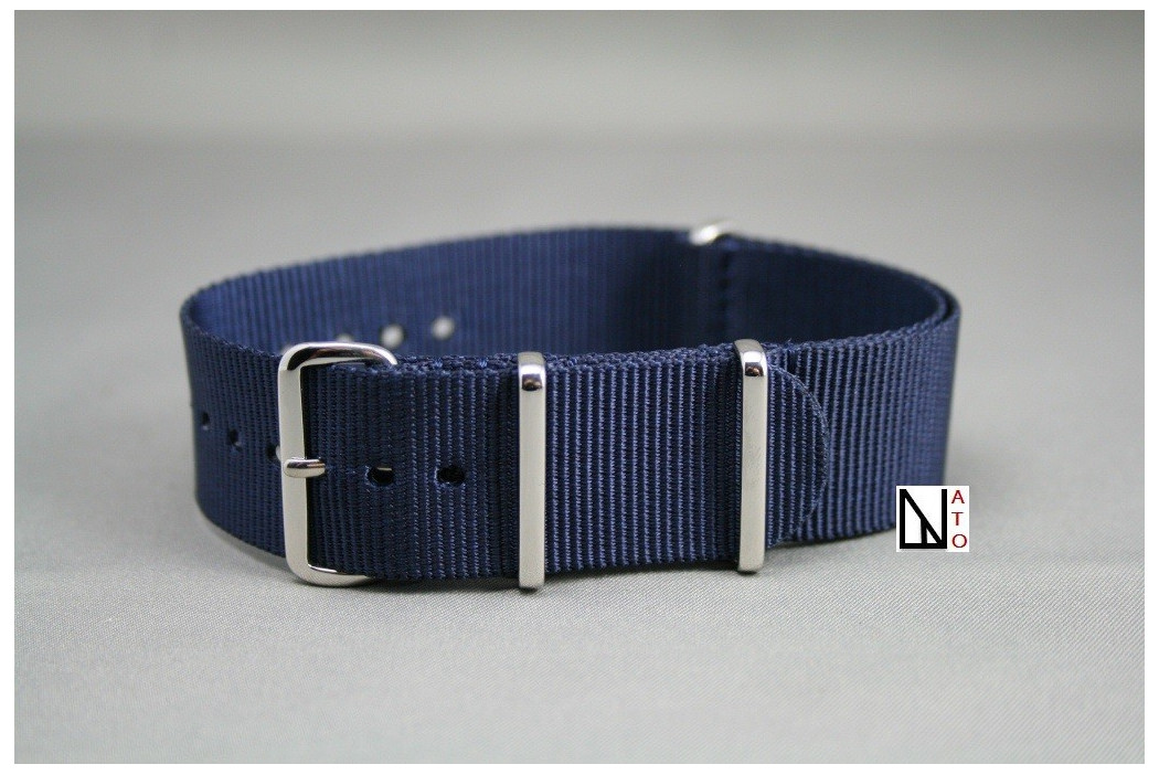 Night Blue G10 NATO strap, polished buckle and loops