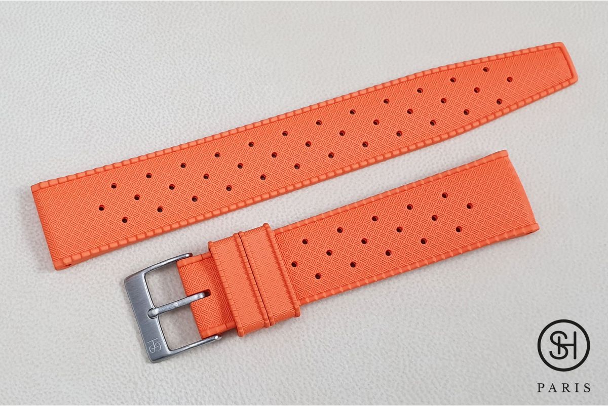 Bracelet montre caoutchouc FKM SELECT-HEURE Tropic Orange, montage pompes rapides (interchangeable)