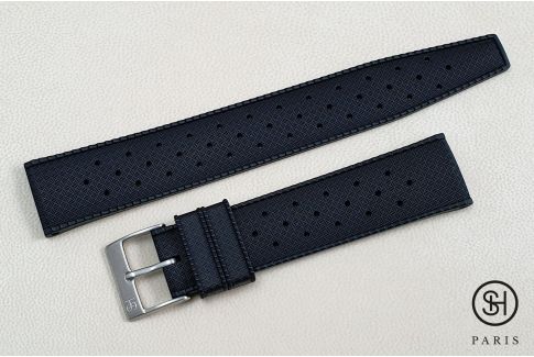 Black Tropic SELECT-HEURE FKM rubber watch strap, quick release spring bars (interchangeable)