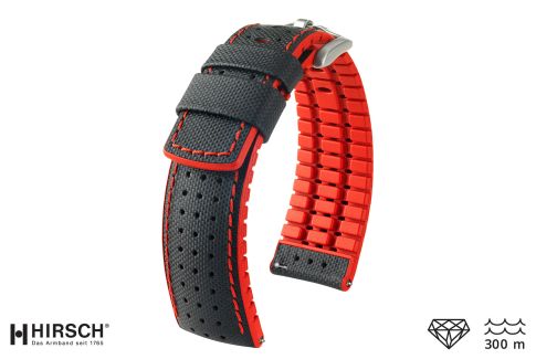 Black Red Robby HIRSCH watch bracelet (waterproof)