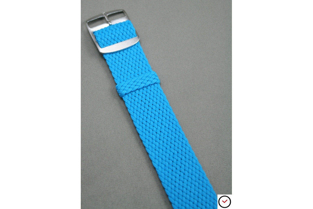 Bracelet montre Perlon tressé Bleu Caraïbes