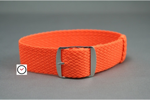 Bracelet montre Perlon tressé Orange Fluo