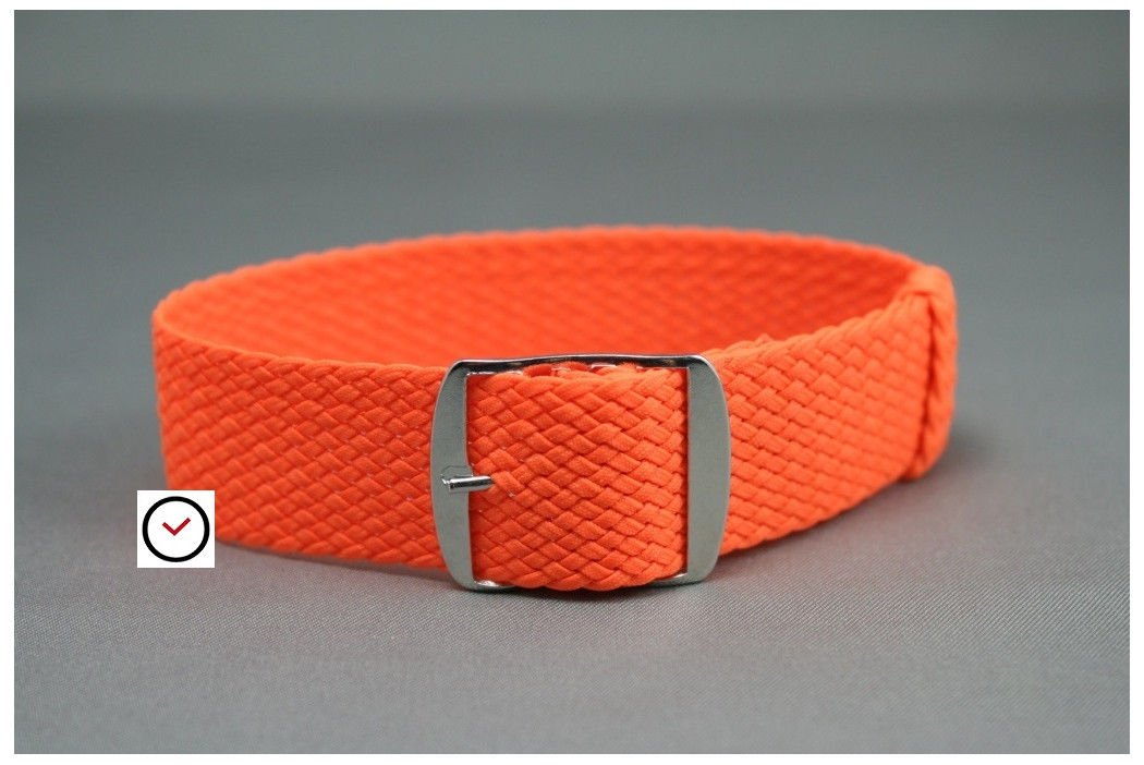 Fluo Orange braided Perlon watch strap