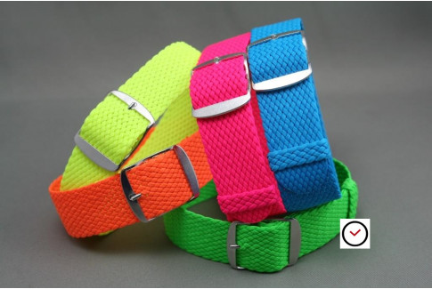 Fluo Green braided Perlon watch strap