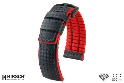 Black Red Ayrton HIRSCH watch bracelet (waterproof)