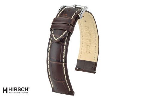 Bracelet montre HIRSCH Modena Marron, cuir de veau italien