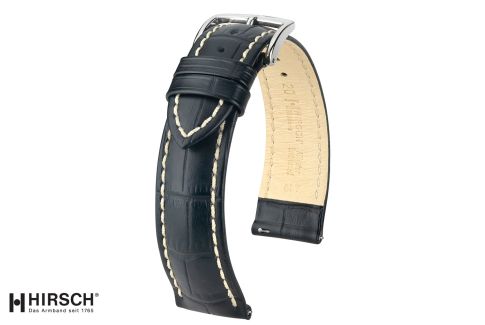 Bracelet montre HIRSCH Modena Noir, cuir de veau italien